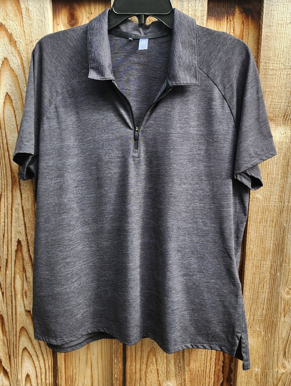 adidas Unisex Heathered Dark Gray Half-Zip Polo